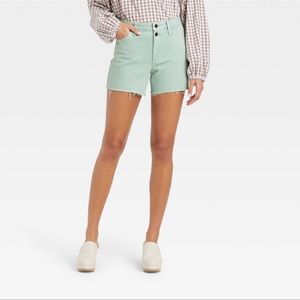 2/$20 Universal Thread High-Rise Vintage Midi Jean Shorts Mint Green